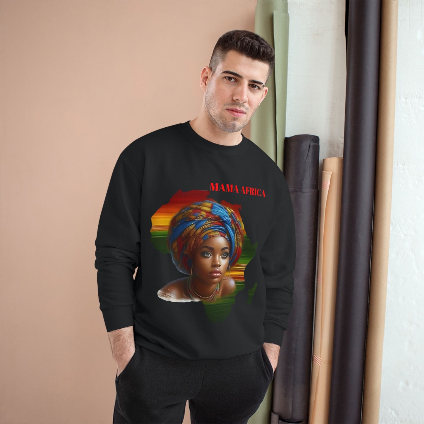 Mama Africa Sweatshirt — Afrocentric Map Portrait Crewneck