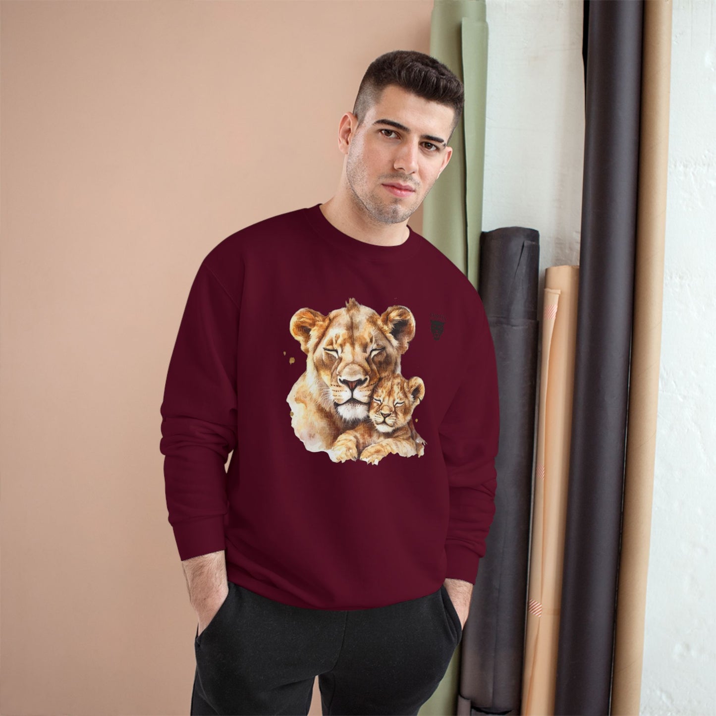 Lioness and Cub Sweatshirt — Cozy Wildlife Crewneck for Animal Lovers