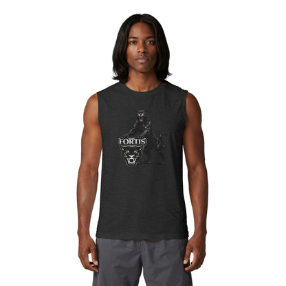 Fortis Panther Muscle Tank — Vintage Black Panther Graphic Tank Top