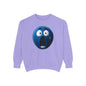 Blue Shock Emoji Sweatshirt — Funny Surprised Face Graphic Pullover
