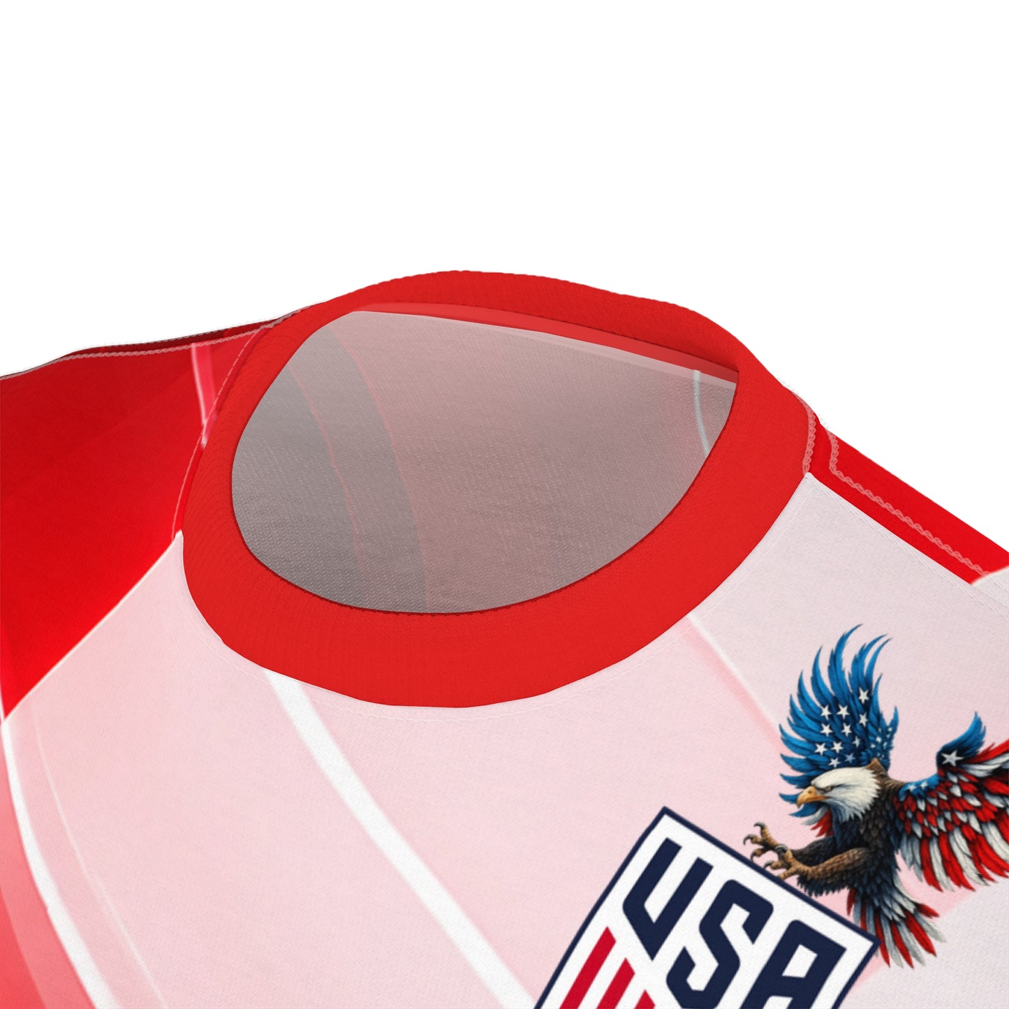 USA Eagle Shield Graphic Tee — Red White All-Over Print