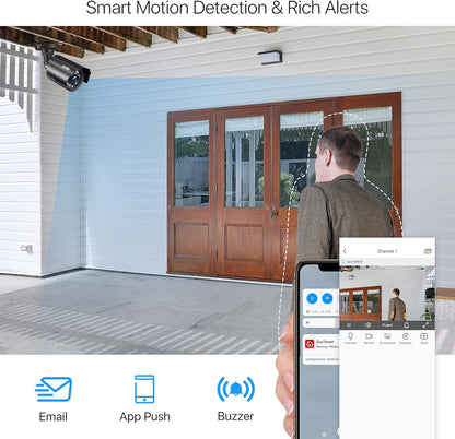 5MP Lite Home Security Camera System with 1TB Hard Drive,8Ch H.265+ CCTV Dvr,8Pcs 1080P 1920TVL Weatherproof Surveillance Cameras,80Ft Night Vision,Motion Alert,Remote Access for 24/7 Recording