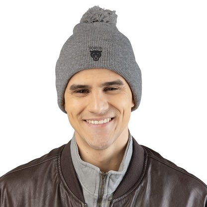 Embroidered Pom-Pom Beanie — FORTIS Panther Knit Cap