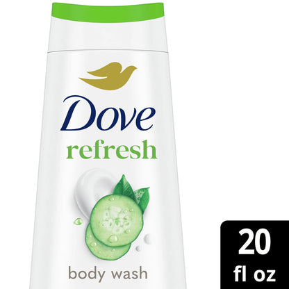 Body Wash for Women Moisturizing Refresh Cucumber & Green Tea Cleanser All Skin, 20 Oz