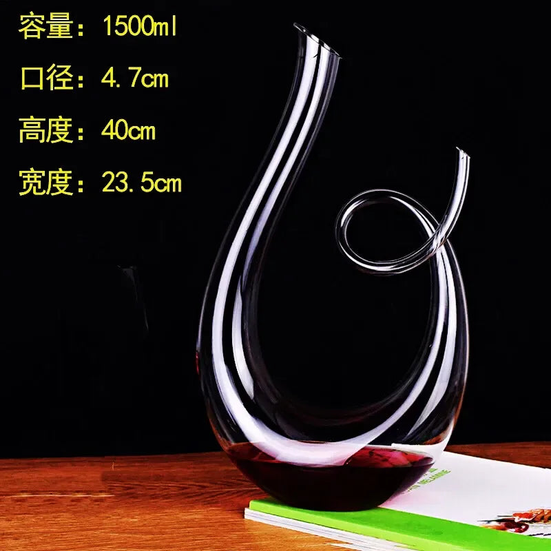 Wine Decanter Lead-Free Crystal Glass Wine Decanter Home Bars Champagne Pourer Snail Shaped Decanter Brandy Bottle Container