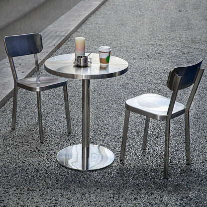 Stainless Steel Chair Industrial Dining Chairs Metal Frame Nordic Modern Minimalist Chair with Back Outdoor Restaurant Furniture