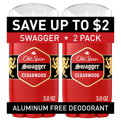 Deodorant for Men, Aluminum-Free, Swagger, 3.0 Oz, Pack of 2