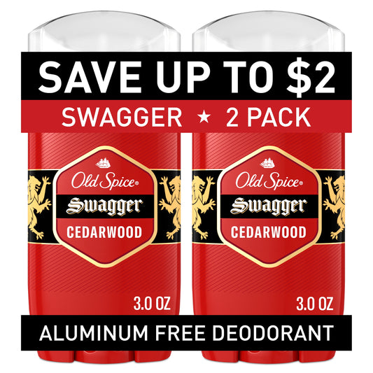 Deodorant for Men, Aluminum-Free, Swagger, 3.0 Oz, Pack of 2