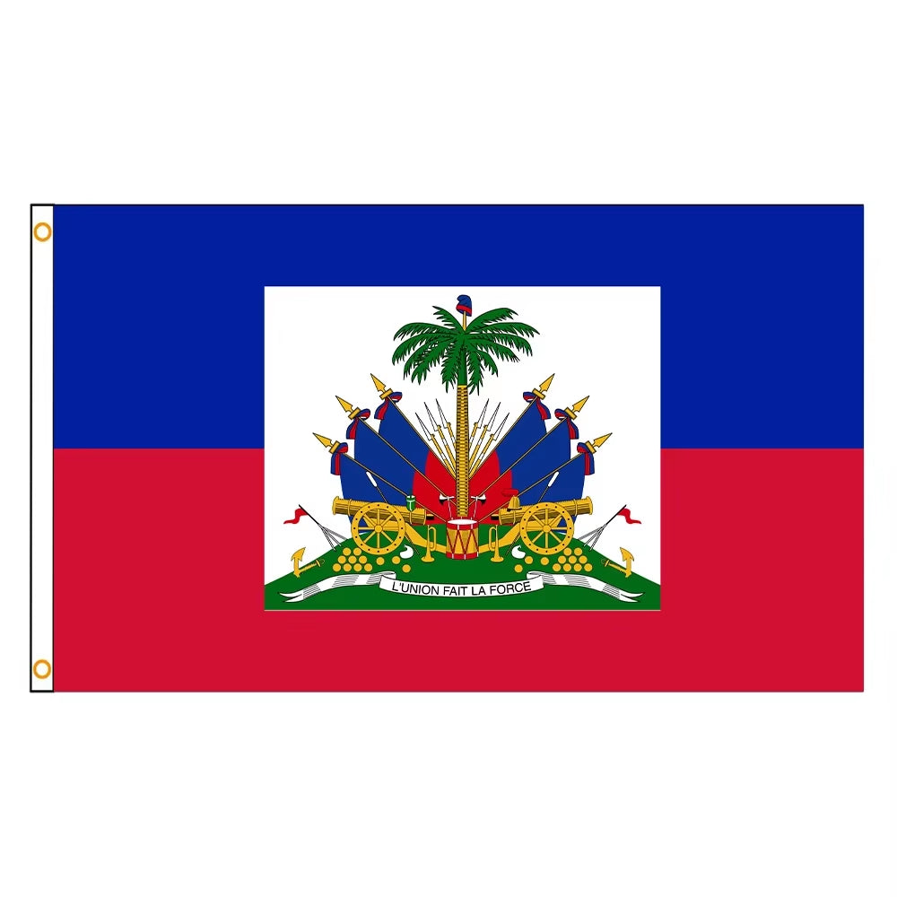 FLAGDOM 90X150Cm Flag of Haitian National History for Decoration Haiti Flag