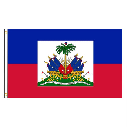FLAGDOM 90X150Cm Flag of Haitian National History for Decoration Haiti Flag
