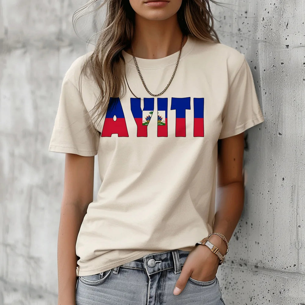 Haiti Tshirt Women Graphic Anime Streetwear T Shirt Female Y2K Harajuku Anime Clothing