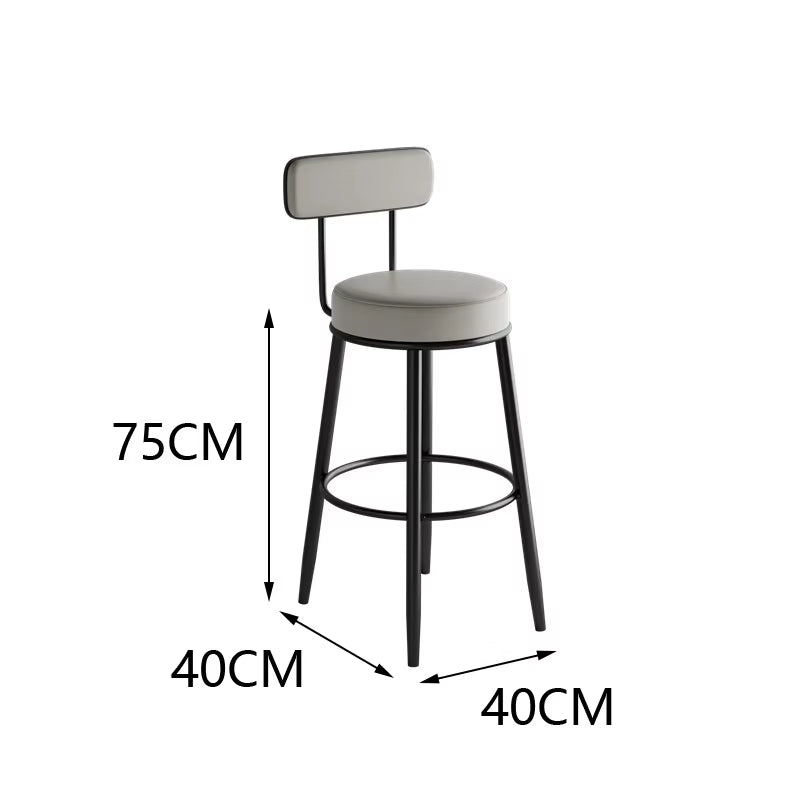 Modern Metal Bar Stools Luxury Black Leather Dining Room Chairs High-Quality Barstools Home Decoration Furniture for Living Room
