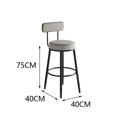 Modern Metal Bar Stools Luxury Black Leather Dining Room Chairs High-Quality Barstools Home Decoration Furniture for Living Room