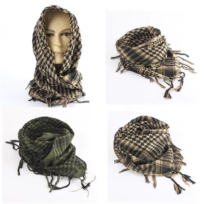 Unisex Lightweight Plaid Tassel Arab Desert Shemagh Keffiyeh Scarf Wrap Pashmina