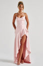 Women's Backless Ruffles Irregular Dress Summer Fashion Evening Party Club Split Suspender Maxi Dresses Clothing