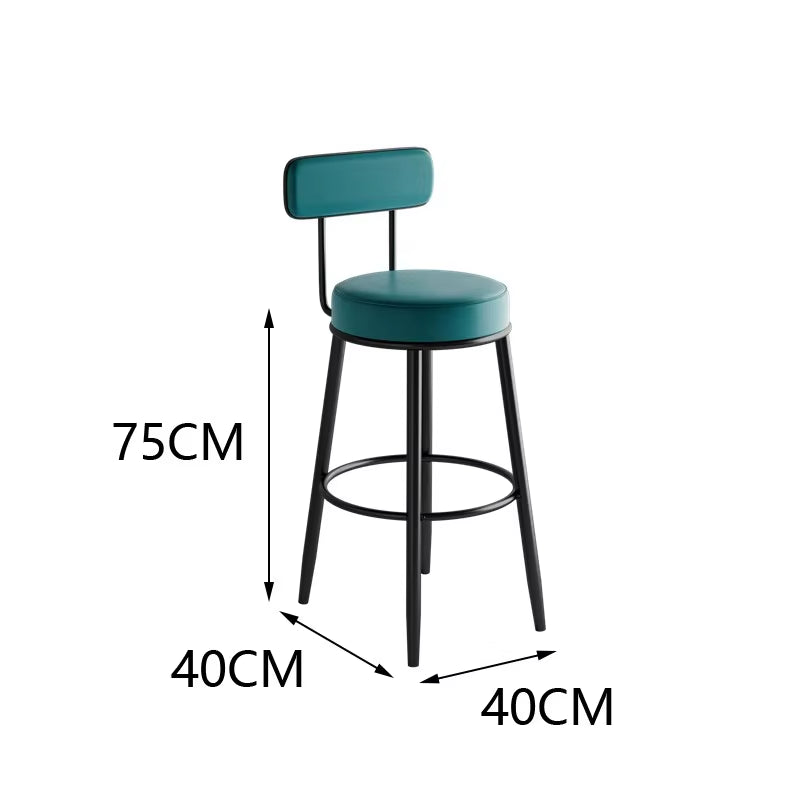 Modern Metal Bar Stools Luxury Black Leather Dining Room Chairs High-Quality Barstools Home Decoration Furniture for Living Room