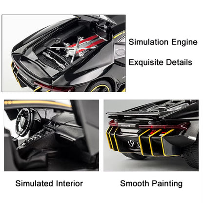 1/32 Cars Toys Auto to Scale Lambor LP770 Diecast Model Cars Alloy Autos Toys Gift for Boys Pull Back Light Music Kids Car