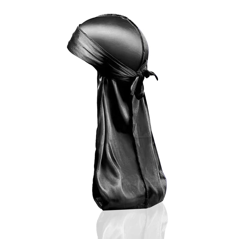 1-4Pcs New Silk Durag Bandana Turban Hat Men Breathable Long Tail Doo Rag for Men Durags Pirate Hat Headband