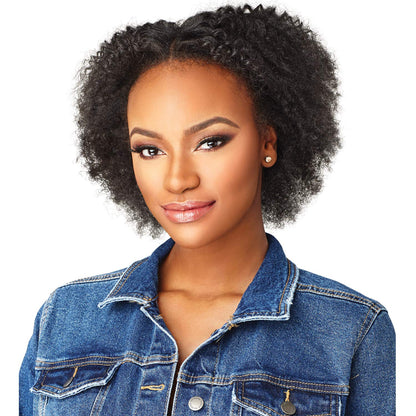Human Hair Clip on Weave Curls Kinks & Co 4C Clique (18", NATURAL)