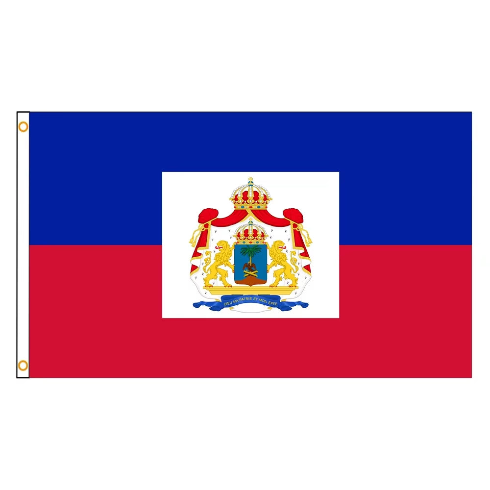 FLAGDOM 90X150Cm Flag of Haitian National History for Decoration Haiti Flag