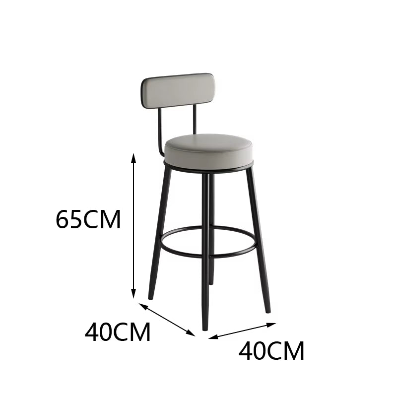 Modern Metal Bar Stools Luxury Black Leather Dining Room Chairs High-Quality Barstools Home Decoration Furniture for Living Room