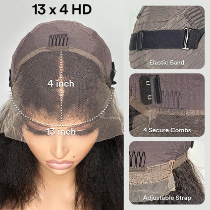 Afro Kinky Curly with Kinky Edges HD 13X4 Lace Front Wig