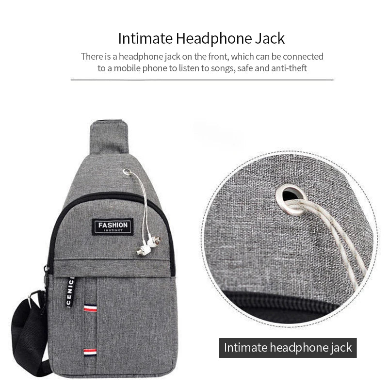 Men'S Chest Bags Casual Waist Bags Small Short Trip Travel Carry Bags Men'S Waterproof Shoulder Crossbody Bags Nylon Handbags