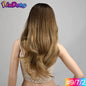 24" Synthetic Wave 3/4 Ladies Half Wig Hair Wavy Wigs with Comb on a Mesh Head Cap Clip in Hair Extension