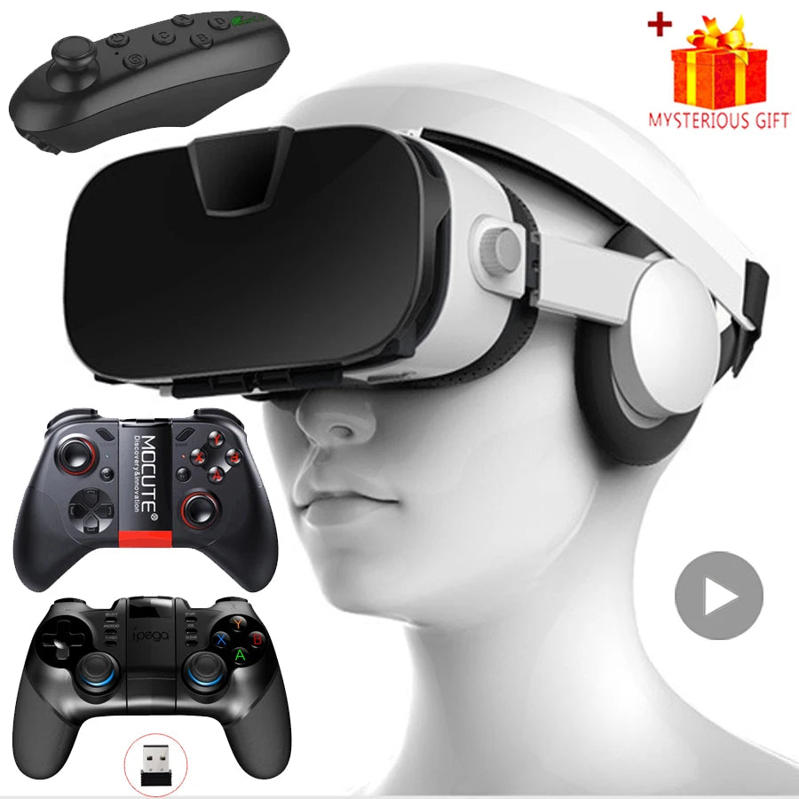 Virtual Reality 3D VR Glasses Headset Phone Viar Device Helmet Lenses Goggles Smart Smartphone Headphone Mobile Game Cell Viewer