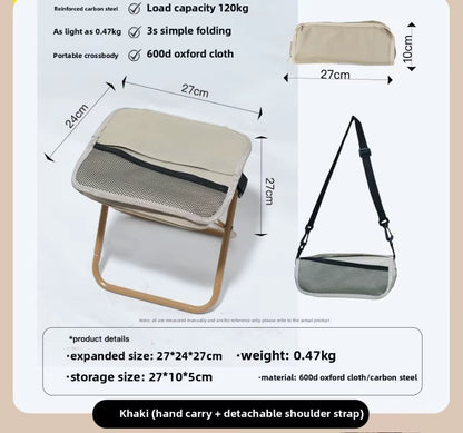 Folding Backpack Stool Portable Small Mazar Satchel Pen Bag Stool Outdoor Folding Chair Ultra Light Fishing High Speed Rail