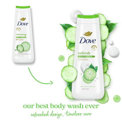 Body Wash for Women Moisturizing Refresh Cucumber & Green Tea Cleanser All Skin, 20 Oz