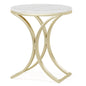 White Gold Side Table round End Table Modern Small Coffee Table Accent C Table Bedside Table