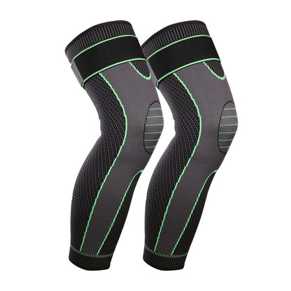 Full Leg Sleeves Long Compression Leg Sleeve Knee Sleeves Protect Leg, Reduce Varicose Veins and Swelling of Legs(Pair) (Green(With Strap)-1 Pair, Medium)