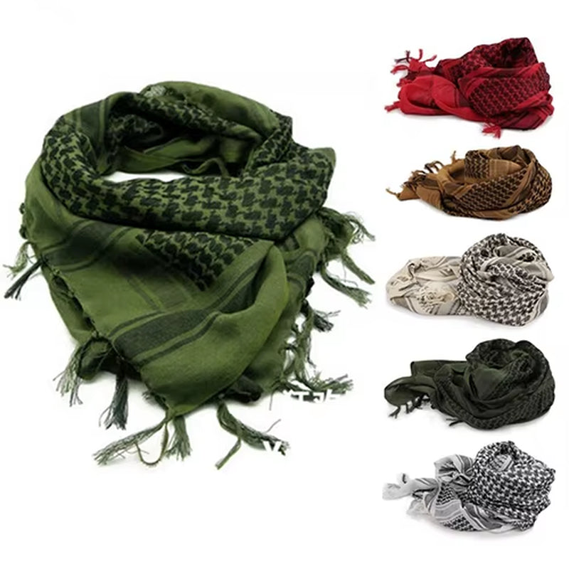 Unisex Lightweight Plaid Tassel Arab Desert Shemagh Keffiyeh Scarf Wrap Pashmina