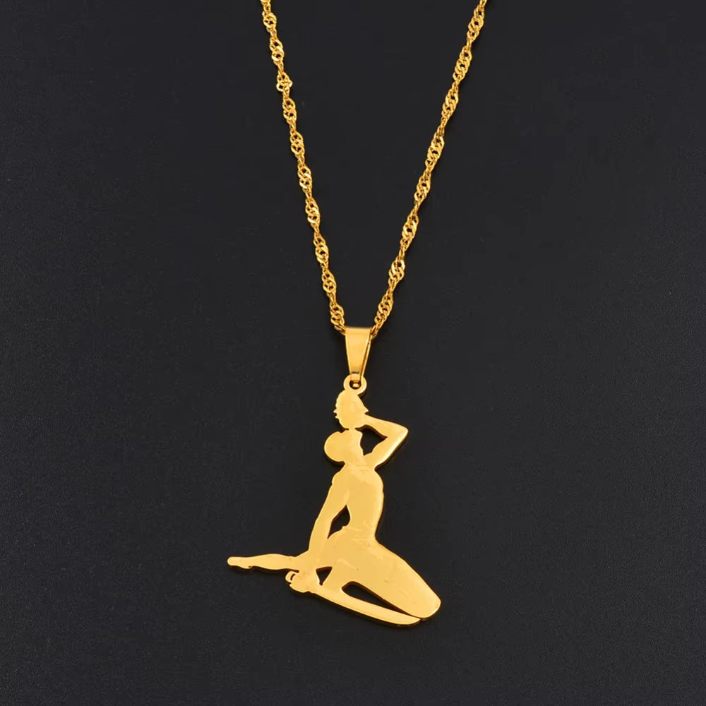 3CM Haiti Pendant Necklace Women Girls Neg Mawon Ayiti Items Gold Color Jewelry of Haiti Accessories Neg Maron @067221