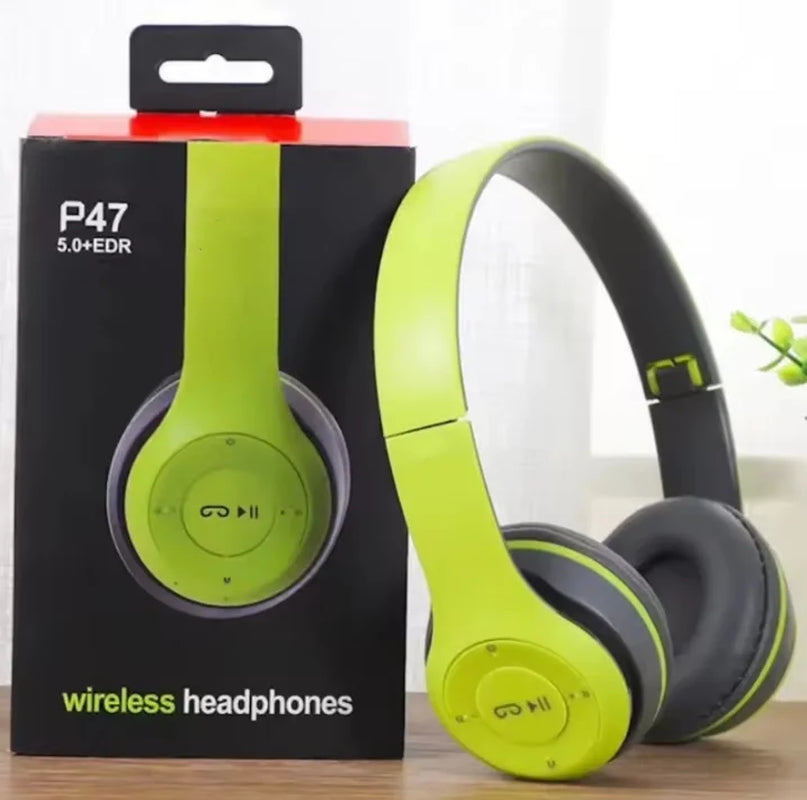 P47 Wireless Bluetooth Headphone with Microphone Foldable Headsets Bass Hifi Sound Music Stereo Earphone for Smartphones TV Game