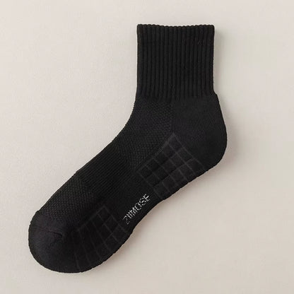 1Pairs Socks Men'S Cotton Deodorant Winter Towel Bottom with Velvet Mid-Tube White Stockings Thickened Sports Basketball Socks