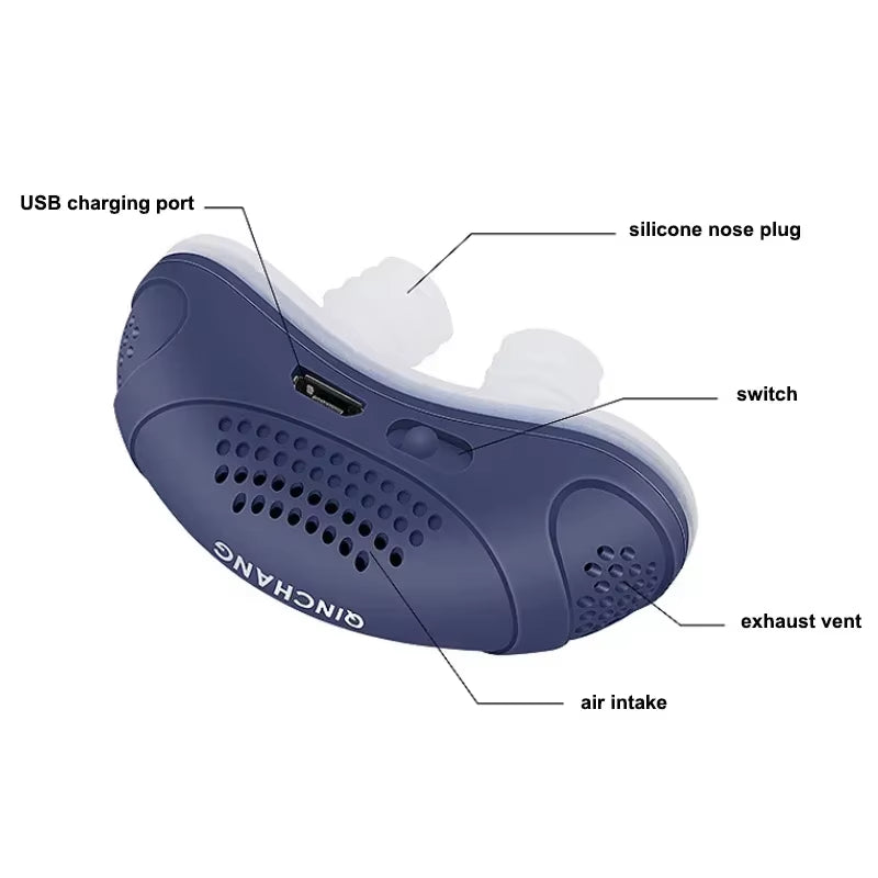 Electric anti Snore Device Anti-Snoring Stopper anti Snore Nose Clip Sleep Aid Care Better Breath Aid Sleepping Ventilator