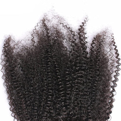 Nicewig 100% Raw Remy Virgin Mongolian 4B 4C Afro Kinky Curly Human Hair Lace Closure with Baby Hair 4"X4"Swiss Lace Free Part Bleached Knots 16"