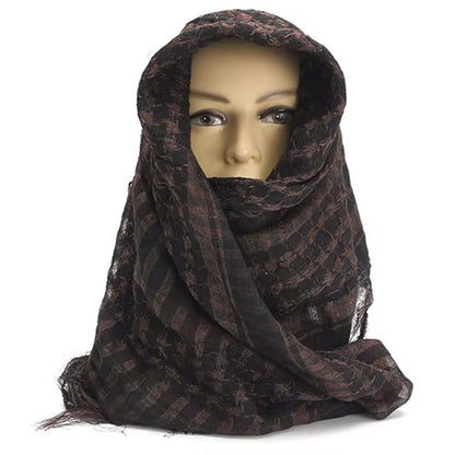 Unisex Lightweight Plaid Tassel Arab Desert Shemagh Keffiyeh Scarf Wrap Pashmina