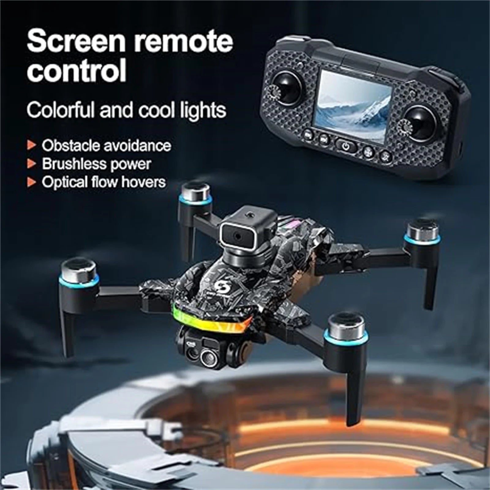 GPS Drones with Camera for Adults and Beginner 4K, FPV Drone New S160 Remote Control Folding Light Brushless Aircraft Intelligent Obstacle Avoidance HD Screen Aerial Drone