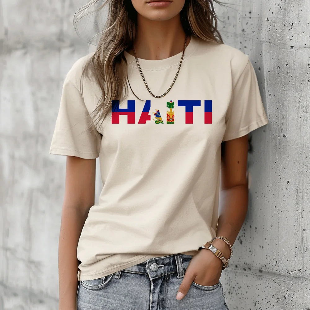 Haiti Tshirt Women Graphic Anime Streetwear T Shirt Female Y2K Harajuku Anime Clothing
