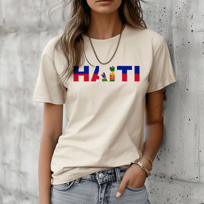 Haiti Tshirt Women Graphic Anime Streetwear T Shirt Female Y2K Harajuku Anime Clothing
