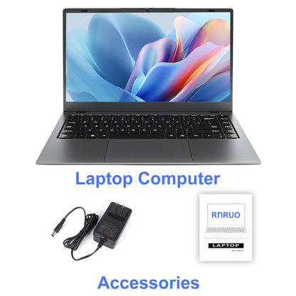 14 Inch Windows 11 Laptops New Intel Celeron N4000 up to 2.6Ghz 8GB RAM 256GB ROM Netbook Laptop Computer for Beginner, Student, Business