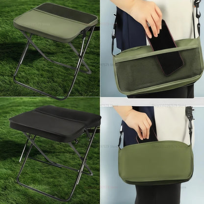 Portable Folding Backpack Stool Lightweight Mini Camping Chair for Outdoor Hiking, Fishing, Picnic and Traveling Simple Operatio