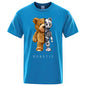 Funny Ted Bear Robot Tshirt Robotic Bear Men Short Sleeve Fashion Casual Clothing Summer Cotton Tees Oversized Street T-Shirts