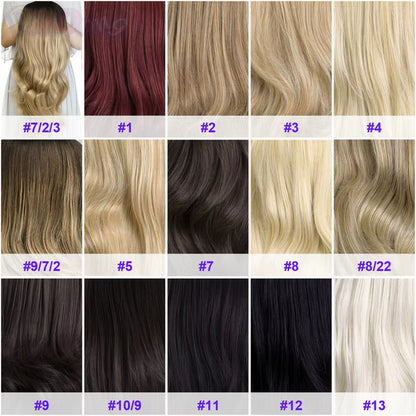 24" Synthetic Wave 3/4 Ladies Half Wig Hair Wavy Wigs with Comb on a Mesh Head Cap Clip in Hair Extension