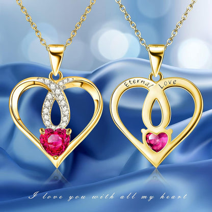 Preserved Real Rose with Eternal Love Necklace,21.65" Lengthen Chain,Anniversary Birthday Valentines Gift for Wife Her Girlfriend Mom Women Grandma Daughter Sister on Mothers Day Wedding Day