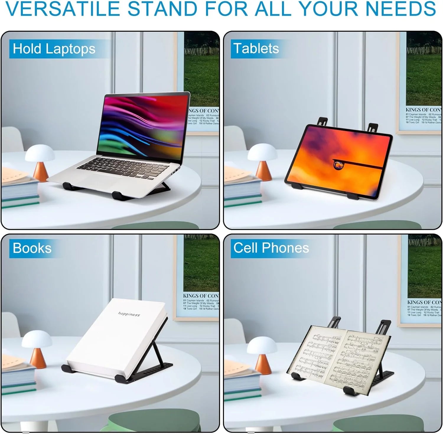 Laptop Stand for Desk,Portae Foldae Stand Sturdy Laptop Riser, Ventilated Laptop Holder Compatie 13 14 15.6 Inch Macbook Pro Air/Hp/Dell,Cooling Computer Stand Accessories ack