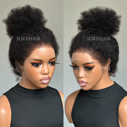 Afro Kinky Curly with Kinky Edges HD 13X4 Lace Front Wig